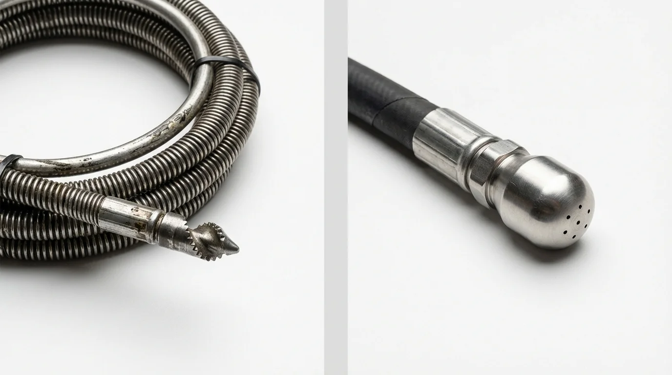 Drain snake cable and hydro jetting nozzle used for drain cleaning in Sale Creek, TN