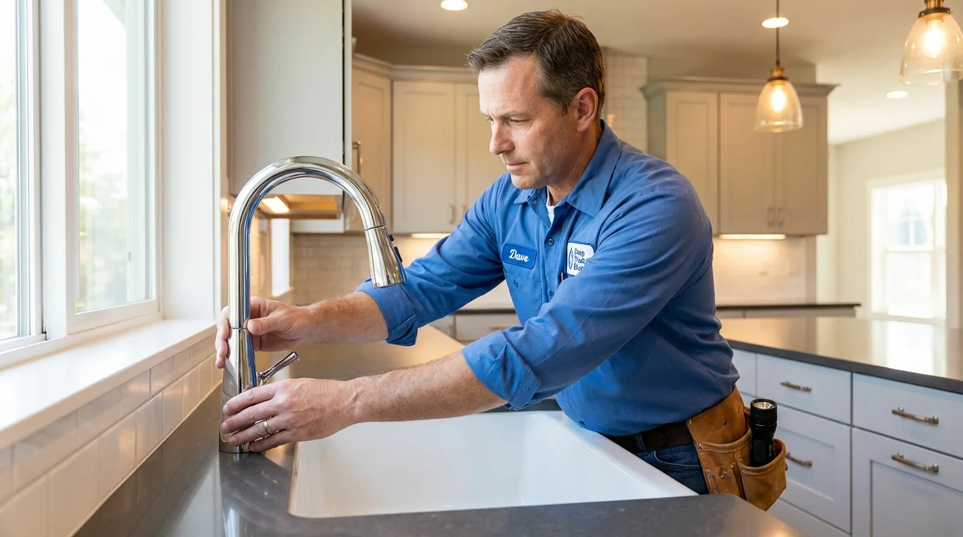 Kitchen faucet installation by Johns Plumbing LLC in Sale Creek