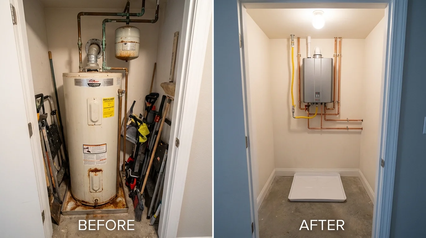 Tank water heater versus wall-mounted tankless unit comparison for Sale Creek, TN homeowners